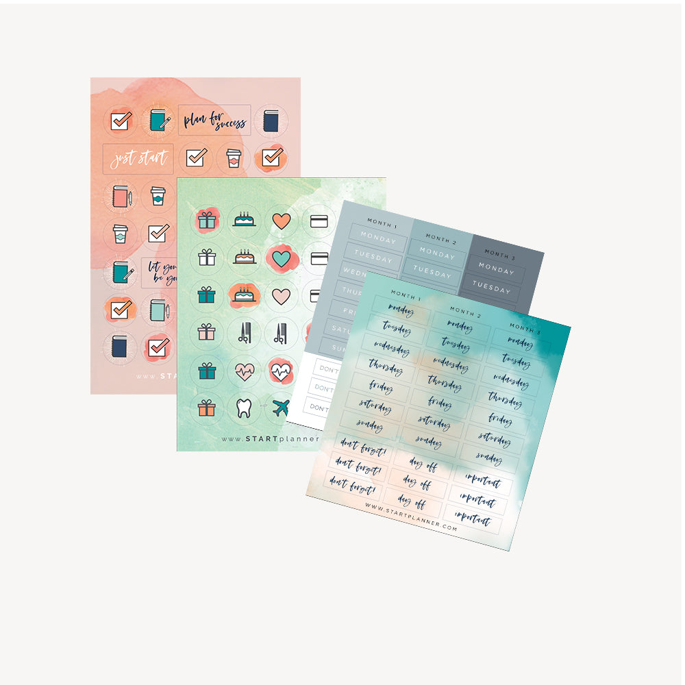 Colorful Monthly Stickers for Planners and Journals 