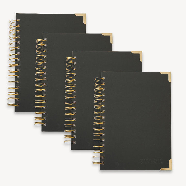 The STARTplanner Quarterly Undated Charcoal - Pack of 4