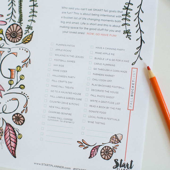 Fall Coloring & Bucket List